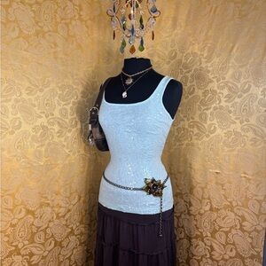 ✨Vintage Y2K Boho Mermaid Mint Sequins Tank Top✨